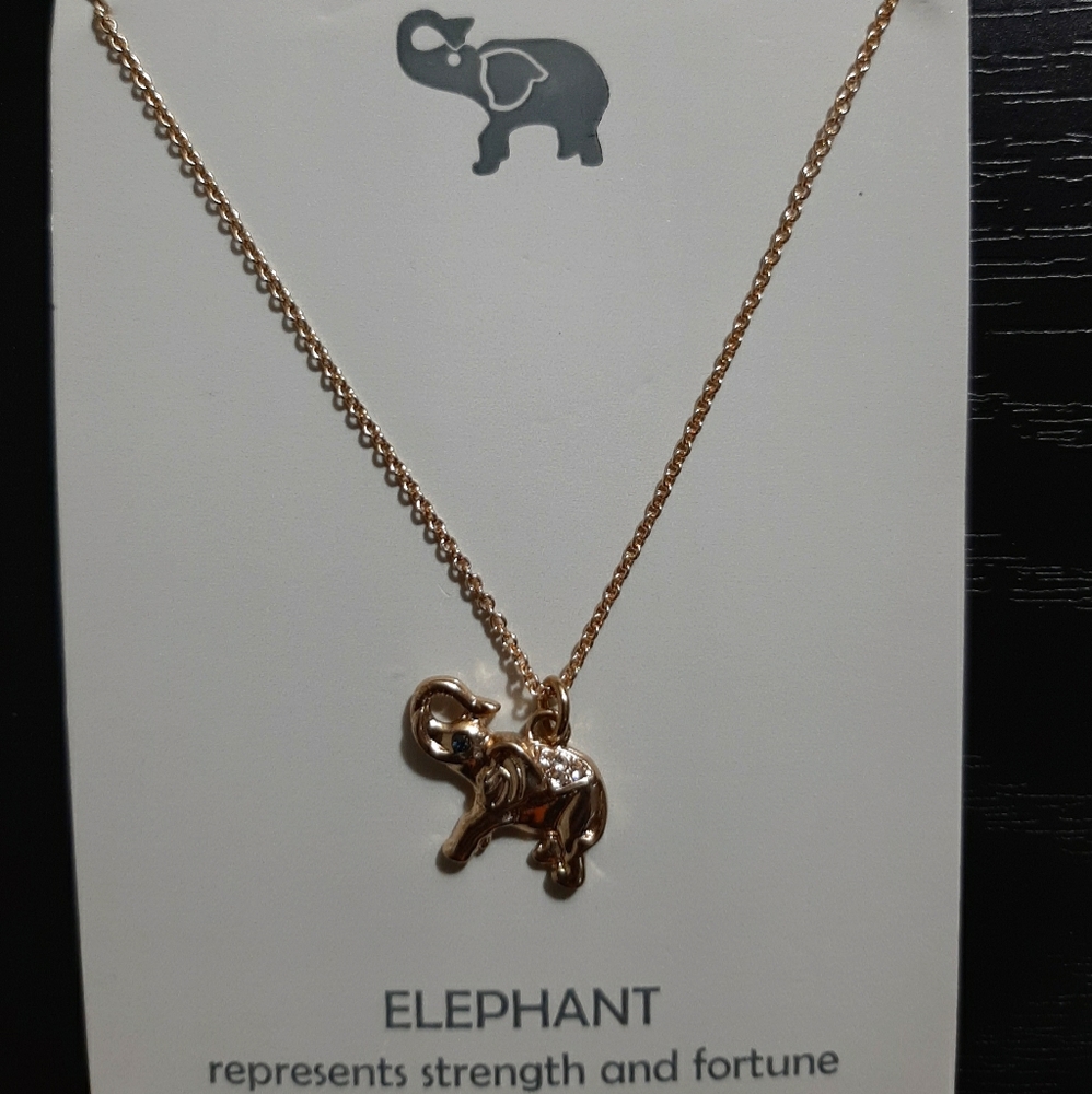 Golden elephant necklace